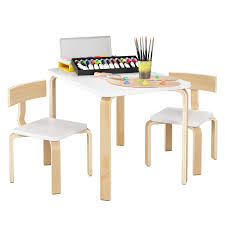 Kidney tables for classrooms available online at today's classroom! Homfa Wooden Kids Table And Chairs Set Toddler Childrens Activity Table And 2 Chairs Nursery School Home Playroom White Buy Online In Aruba At Aruba Desertcart Com Productid 170007230
