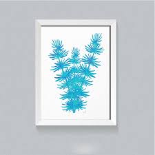 seaweed print turquoise wall art