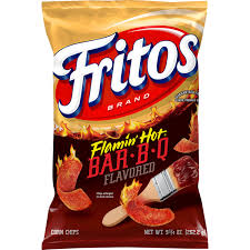 fritos corn chips flamin hot bar b q