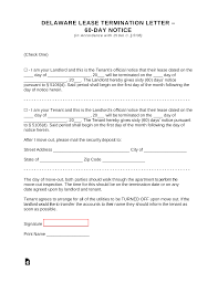 delaware lease termination letter form