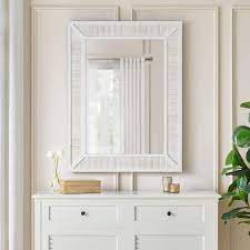 Home Decorators Collection Medium Rectangle Coastal Cottage White Wood Mirror 30 In W X 39 In H