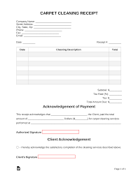 free carpet cleaning receipt template