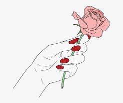 Aesthetics Image Pink Pastel Rose - Hand Holding A Rose, HD Png Download ,  Transparent Png Image - PNGitem