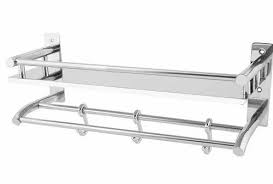 Stainless Steel Single Layer Bathroom Shelf