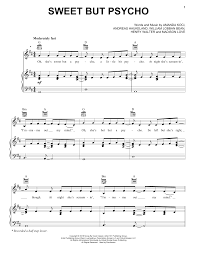 Ava Max "Sweet But Psycho" Sheet Music | Download Printable Pop PDF Score |  How To Play On Super Easy Piano? SKU 420046