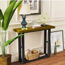 Wood Rectangle Console Table Narrow
