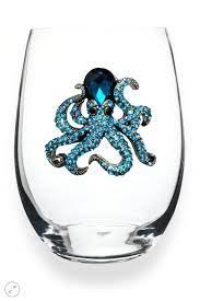 stemless wine glass octopus heart and