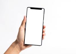Hand Holding Mobile Phone And Blank Screen For Mockup