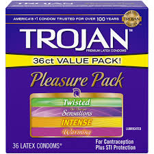 Trojan Pleasure Variety Pack Lubricated Condoms 36 Count