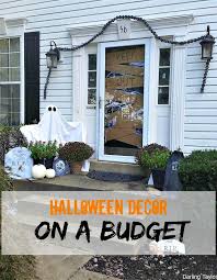 easy halloween front door decor on a