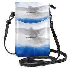 Leather Phone Purse Bag Holy Spirit Bird Flying In Sky