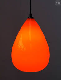 retro vintage orange glass lamp shade