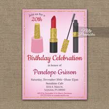 makeup birthday invitations beauty