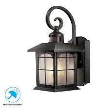 Home Decorators Collection Brimfield 180 Degree 1 Light Aged Iron Motion Sensing Outdoor Wall Lantern