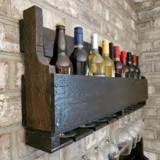 Reclaimed Wood Pallet Wine Liquor Rack