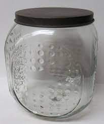 vintage clear glass raised dots gallon