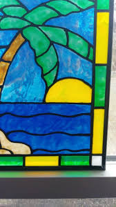 Palm Tree Stained Glass Window Panel