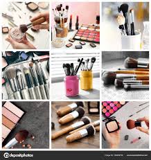 makeup artist set with tools stock