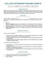 College Student Resume Cover Letter Business Internships For College