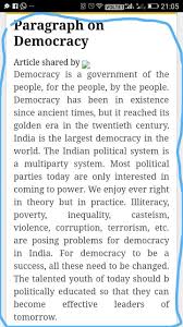 This is why it is called democracy. A Paragraph On Democracy Brainly In