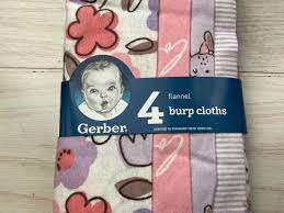 gerber 4 pack bunny flannel burp cloths