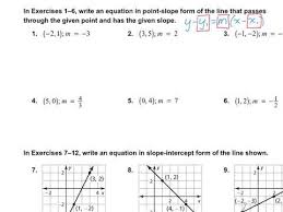 Writing Equations In Point Slope Form