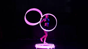 Girl Performs With Led Hula Hoops Youtube