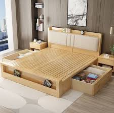 Solid Wood Bed Master Bedroom