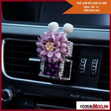 Decor - Lọ nước hoa mini trang trí cửa gió xe hơi hình lọ hoa đính đá cao  cấp