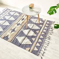 boho handwoven cotton area rug floor