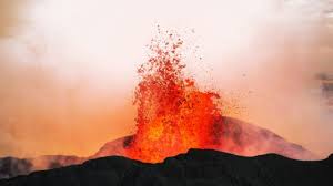 drone crashing into volcano