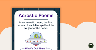 acrostic poems poster teach starter
