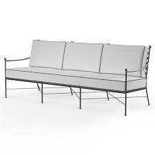cushion black welt metal outdoor sofa