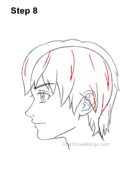 Anime medium long male hair drawing step by step. How To Draw A Manga Boy With Shaggy Hair Side View Step By Step Pictures How 2 Draw Manga