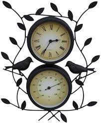 Bird Design Clock With Thermometer