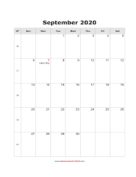 Download yearly calendar 2021, weekly calendar 2021 and monthly calendar 2021 for free. Blank Calendar For September 2020