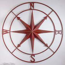 Dia Compass Rose Metal Wall Plaque