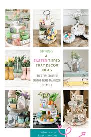 spring easter tiered tray decor ideas