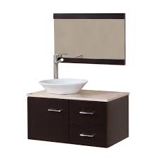 35.5 inch modern single sink bathroom vanity espresso with mirror $1,530.00 $1,177.00 sku: Domani Sicily 30 In W X 19 In D Bathroom Vanity Combo In Ebony With Natural Stone Vanity Top In Travertine And Mirror Si30p5ucom Eb The Home Depot