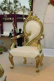 golden wooden wedding mandap chair