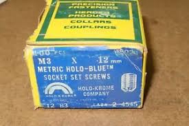 Details About 100 New Holo Krome 48028 Allen M3 X 12mm Metric Holo Blue Socket Set Screws Usa