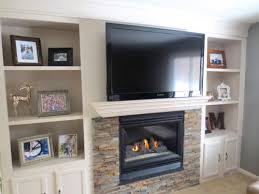 fireplace makeover with built in shelves
