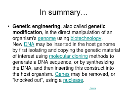 The modification through genetic engineering is mainly executed in plants. Genetic Engineering And Cloning Ppt Download