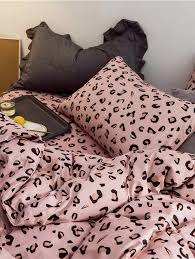 leopard print bedding set without
