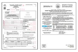 Hawaii Tax Forms 2019 Printable State Hawaii N 11 Form And