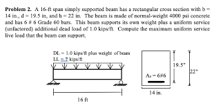 16 ft span simply supported beam