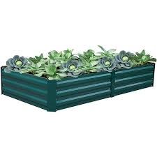 Mr Garden 4 Ft X 4 Ft Lake Blue Planting Bed Raised Garden Bed Metal Garden Beds Metal For Vegetable Flower Bed Kit