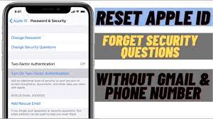 how to reset forget apple id security