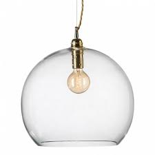 Clear Large Blown Glass Ceiling Pendant