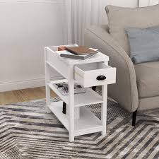 wood end table with drawers